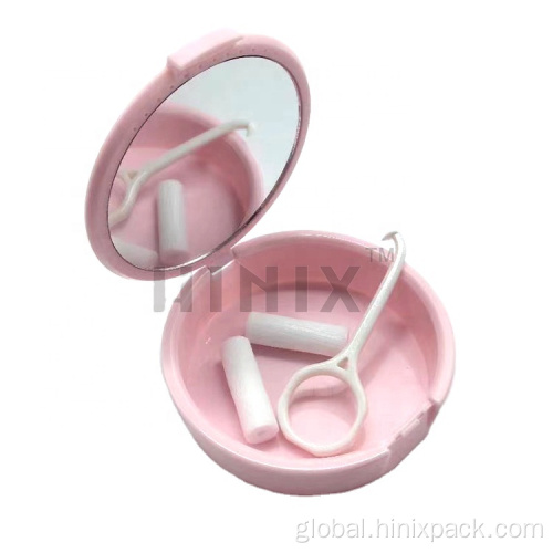 Plastic Denture Holder Round Night Mouth Guard Storage Box with Mirror Supplier